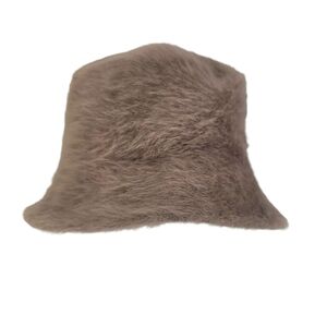 Nordstrom Angora Fur Cloche Passy Bucket Hat Brown Vintage Made in France